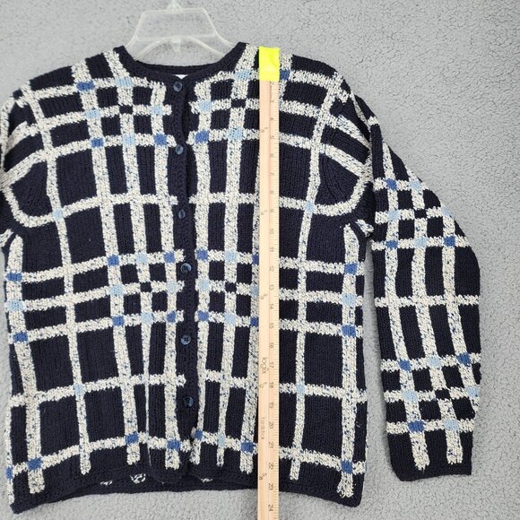 Talbots Women's Medium* Dark Blue Knit Cardigan Button Front Sweater - Picture 8 of 11